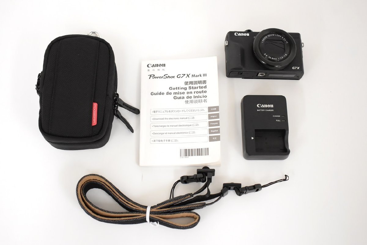 コンパクトデジタルカメラ PowerShot G7X MarkⅢ PC2366 ZOOM LENS 4.2× IS/8.8-36.8mm F:1.8-2.8 ブラック Canon 美品 → 2402LS065の画像2