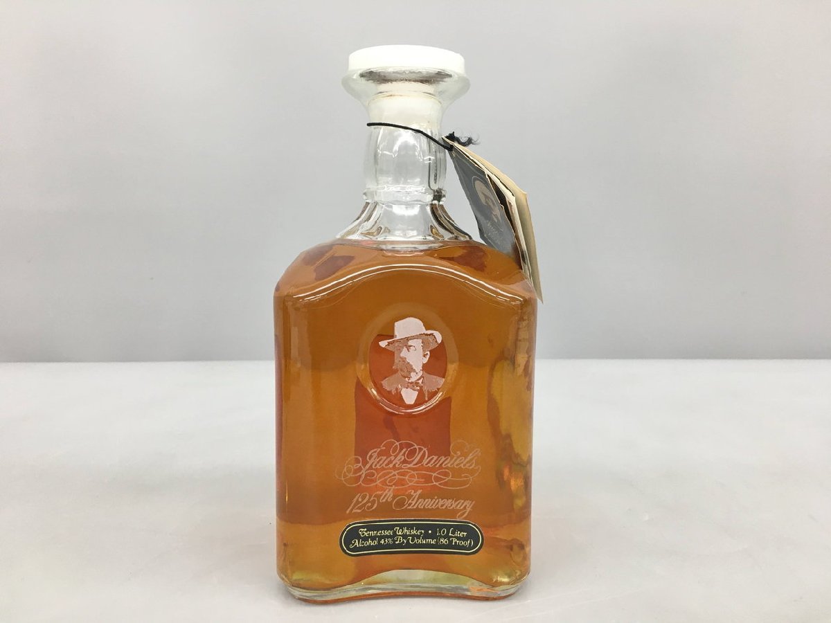 Jack Daniel's バーボンウイスキー 1000ml 43% アメリカ 125周年記念 1991年製造 デキャンタボトル 替栓付 未開栓 2402LR105の画像2