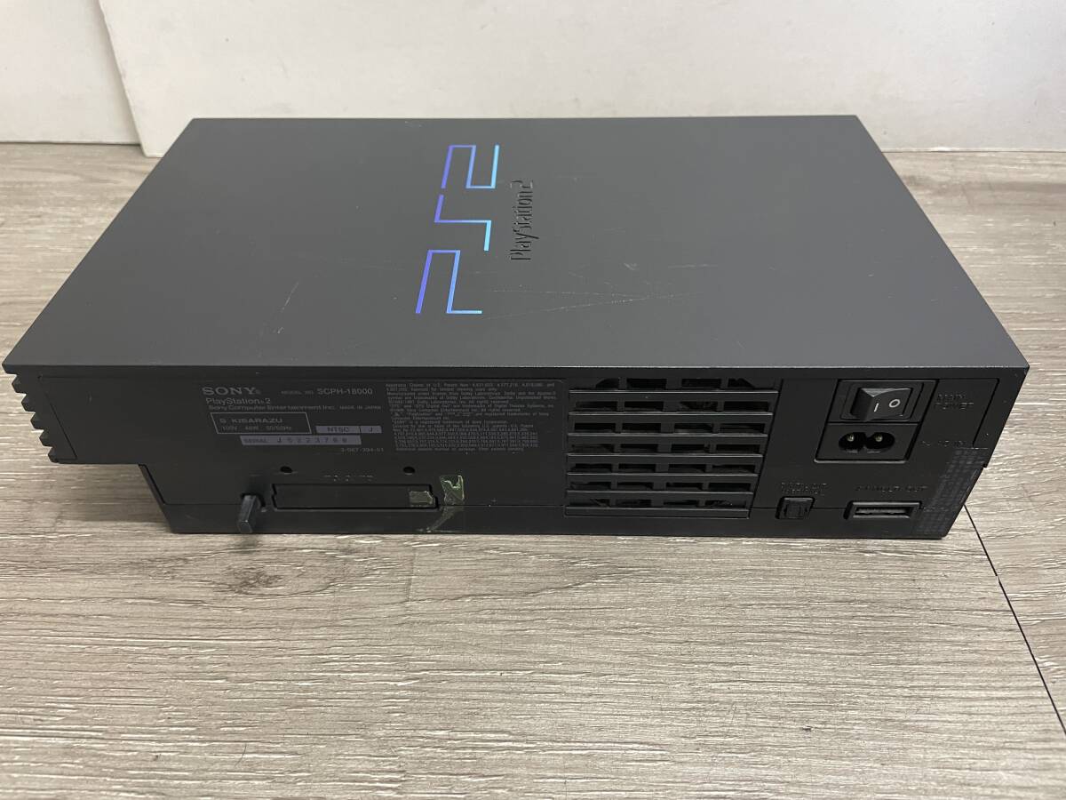 ☆ PS2 ☆ プレイステーション2 SCPH-18000 動作品 本体 コントローラー 箱 付属 Playstation2 デュアルショック2 SONY 3768_画像3