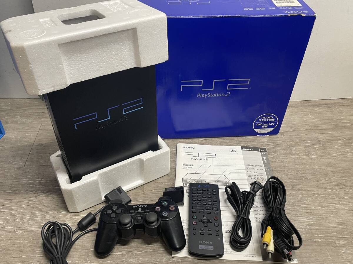 ☆ PS2 ☆ プレイステーション2 SCPH-18000 動作品 本体 コントローラー 箱 説明書 付属 Playstation2 SONY デュアルショック2 2458_画像1