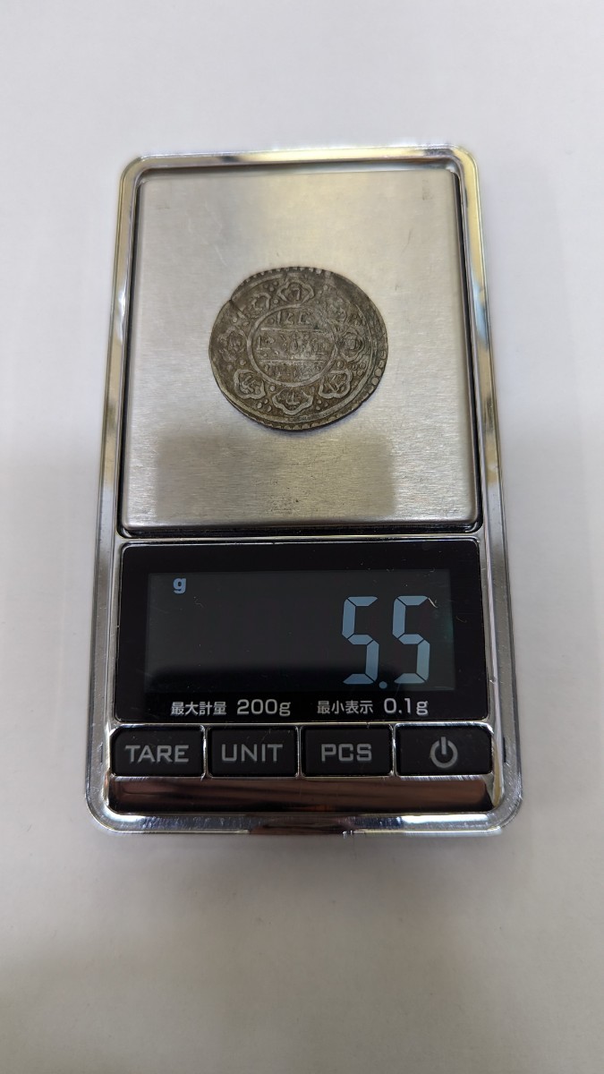 「N-3」ネパール銀貨 モハール銀貨 美品 年代不明 古銭 海外銀貨 コレクション品 アンティーク 銀貨_画像5