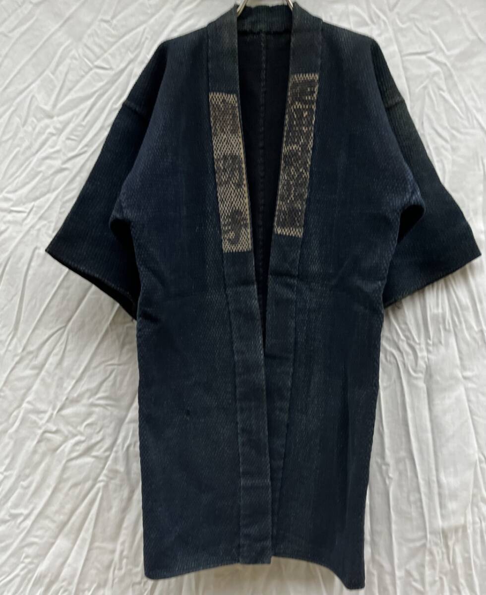 絶品 赤いライン 刺し子 SASHIKO 火消 半纏 外套 コート 羽織 藍染 INDIGO BLUE ジャパンヴィンテージ JAPAN VINTAGE 疋田町 救護團 消防手