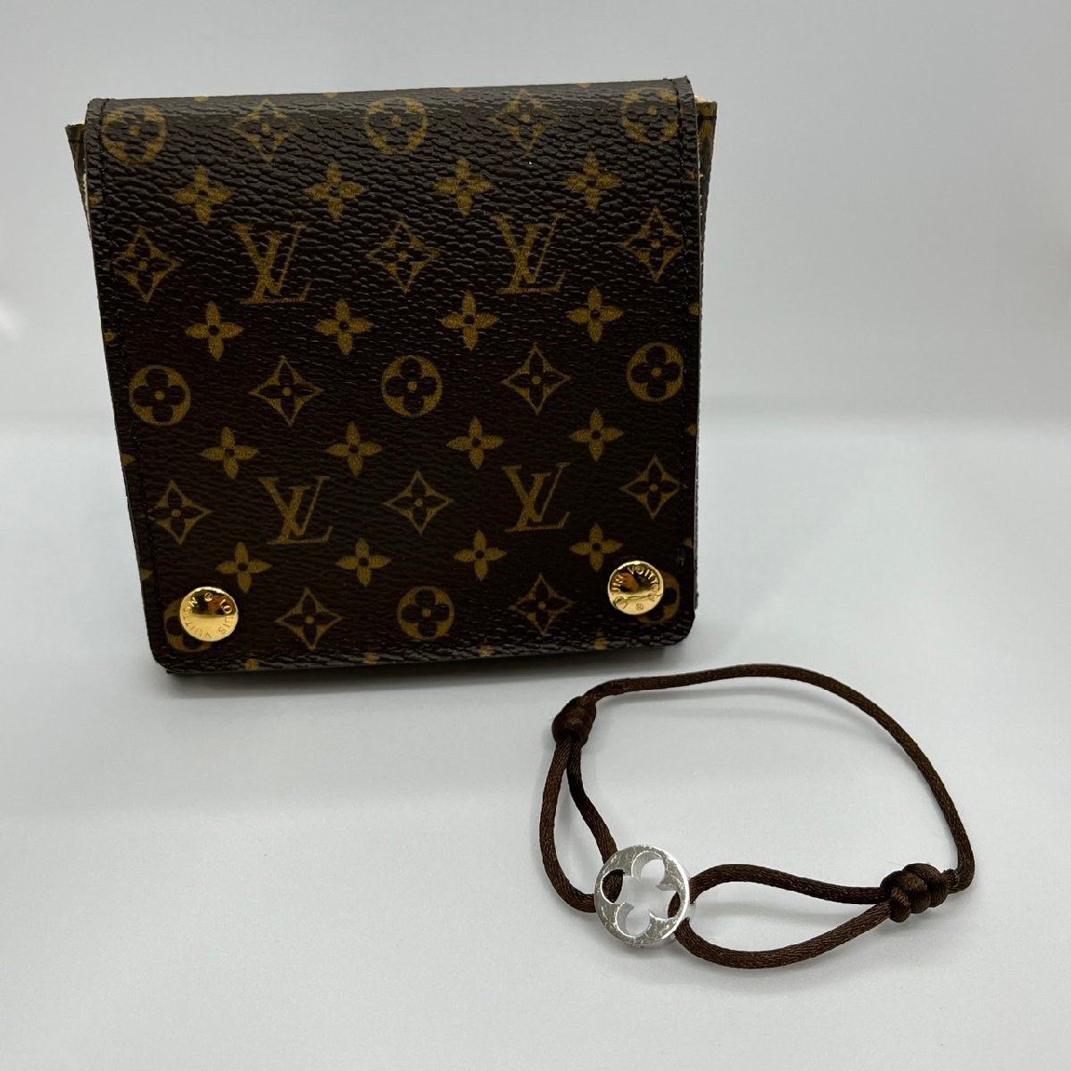 ▽▼ルイヴィトン Louis Vuitton ブラスレ アンプラント ブレスレット 750 K18 WG ブラウン系カラー 茶 アクセサリー レディース▼▽_画像1