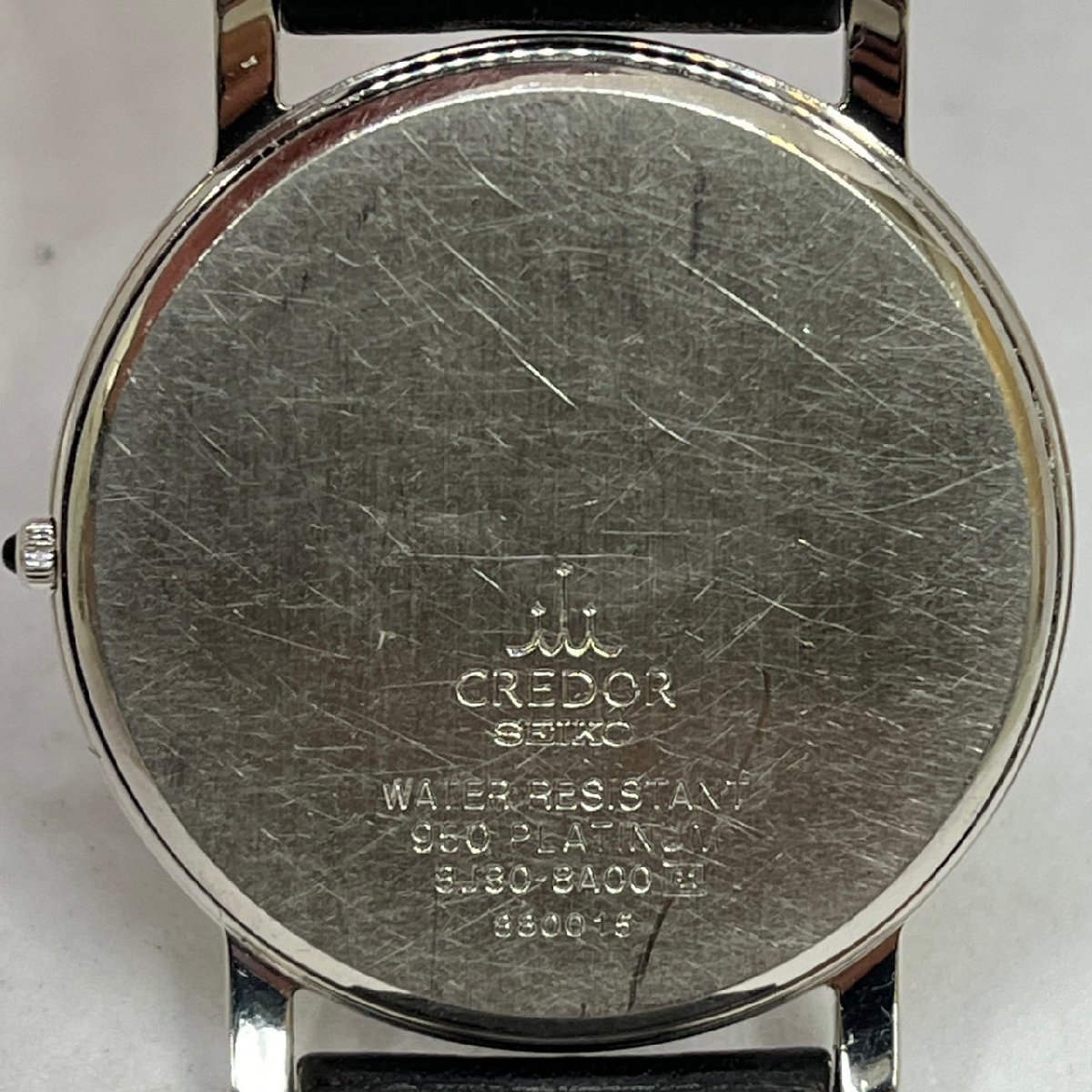 ▽▼セイコー SEIKO クレドール CREDOR プラチナ PT950 重量約45.32g 腕時計 クォーツ メンズ 8J80-8A00 ※ベルト社外品/不動/ジャンク品▼_画像6