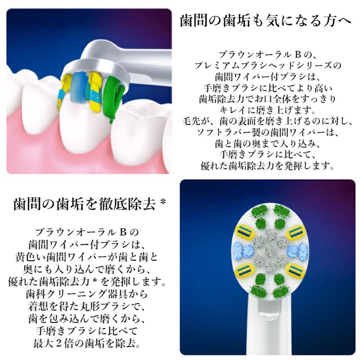 ブラウンオーラルB電動歯ブラシ EB-25A互換ブラシ　歯間ワイパーブラシ