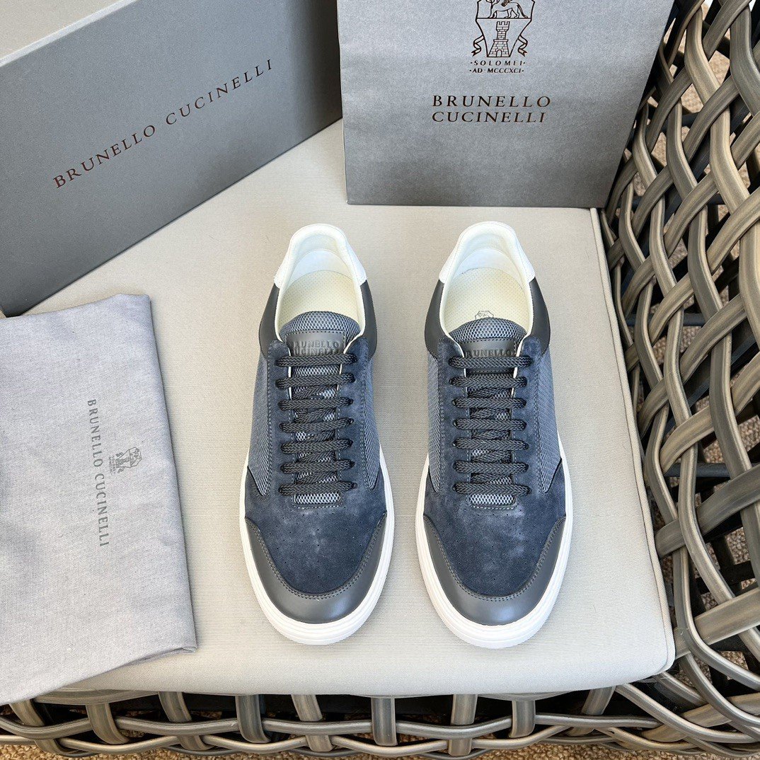 Brunello Cucinelli　ブルネロクチネリ 2023ss スニーカー　メンズ　シューズ　靴 カジュアル　サイズ選択可能 灰×紺