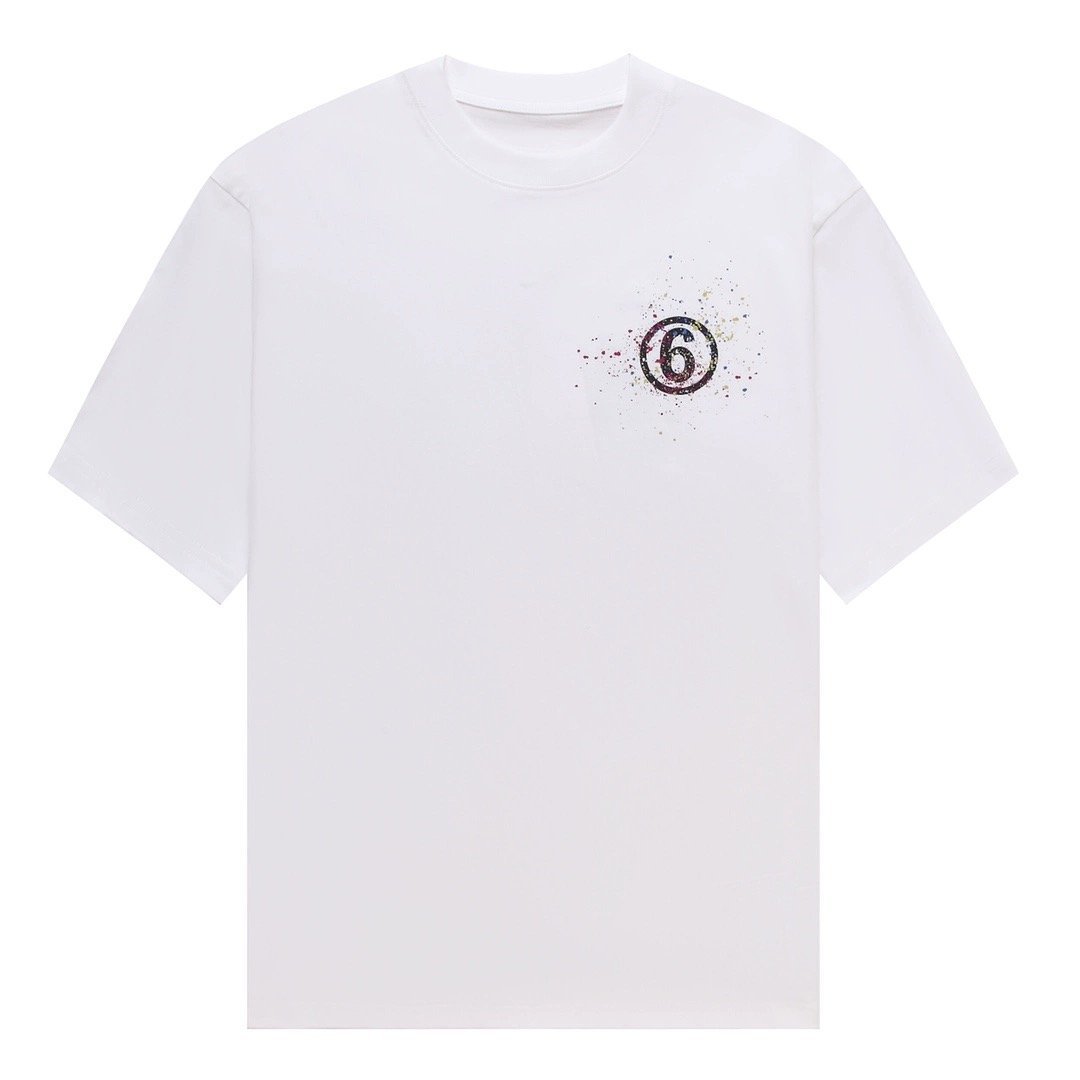 送料無料　マルタンマルジェラ　Maison Margiela　MM6　メンズ　Tシャツ　無地　文字ロゴ　半袖　丸首　1725-48
