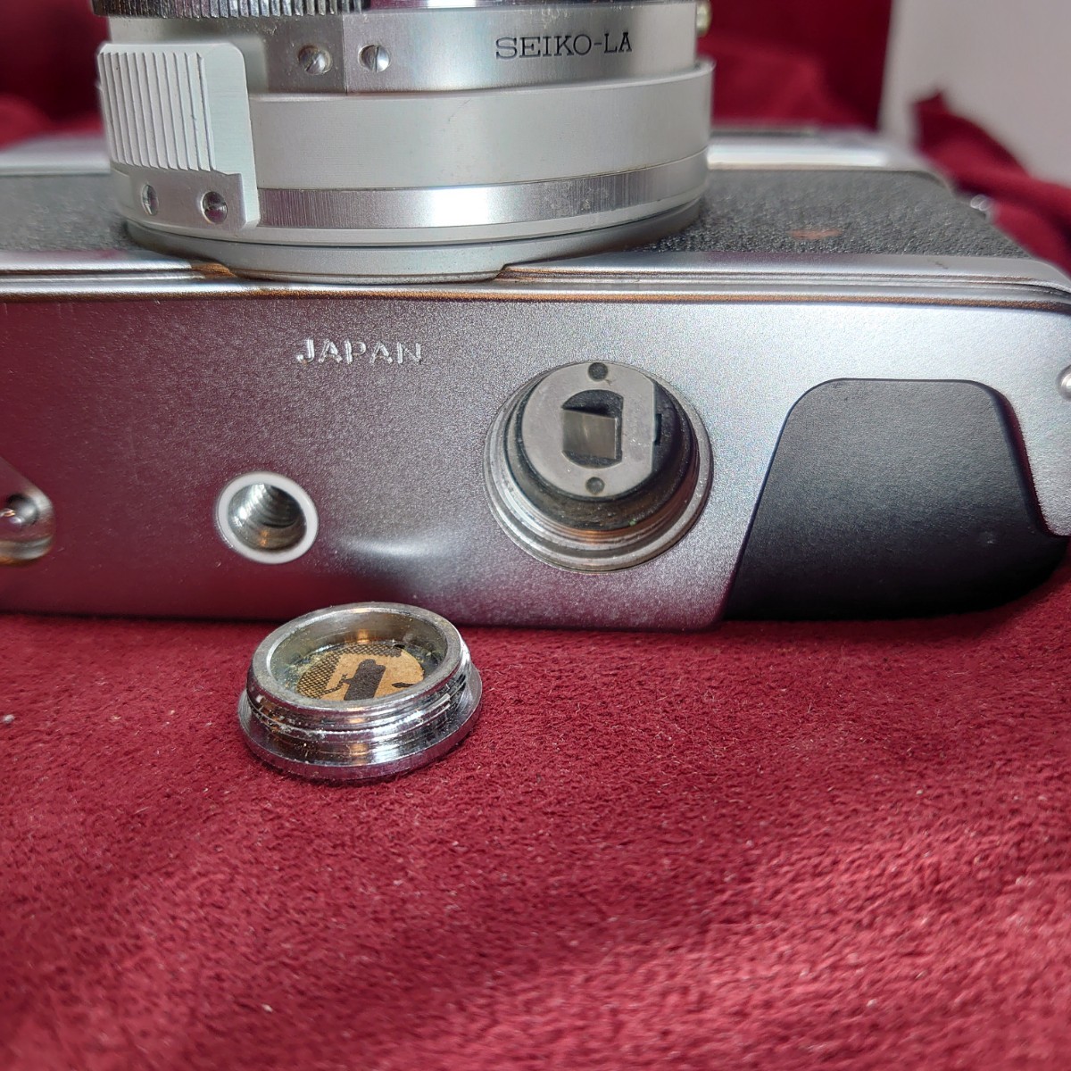 210【シャッターOK】MINOLTA HI-MATIC 7S フィルムカメラ レンジファインダー ミノルタ ハイマチック LENS ROKKOR-PF F:1.8 45mm_画像6