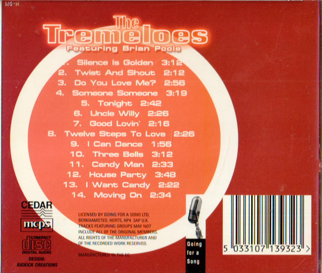 TREMELOES・The Tremeloes-Featuring Brian Poole / トレメローズ・1960年代～1970年ブリティッシュ インヴェイジョン バンドで活躍 全14曲_画像2