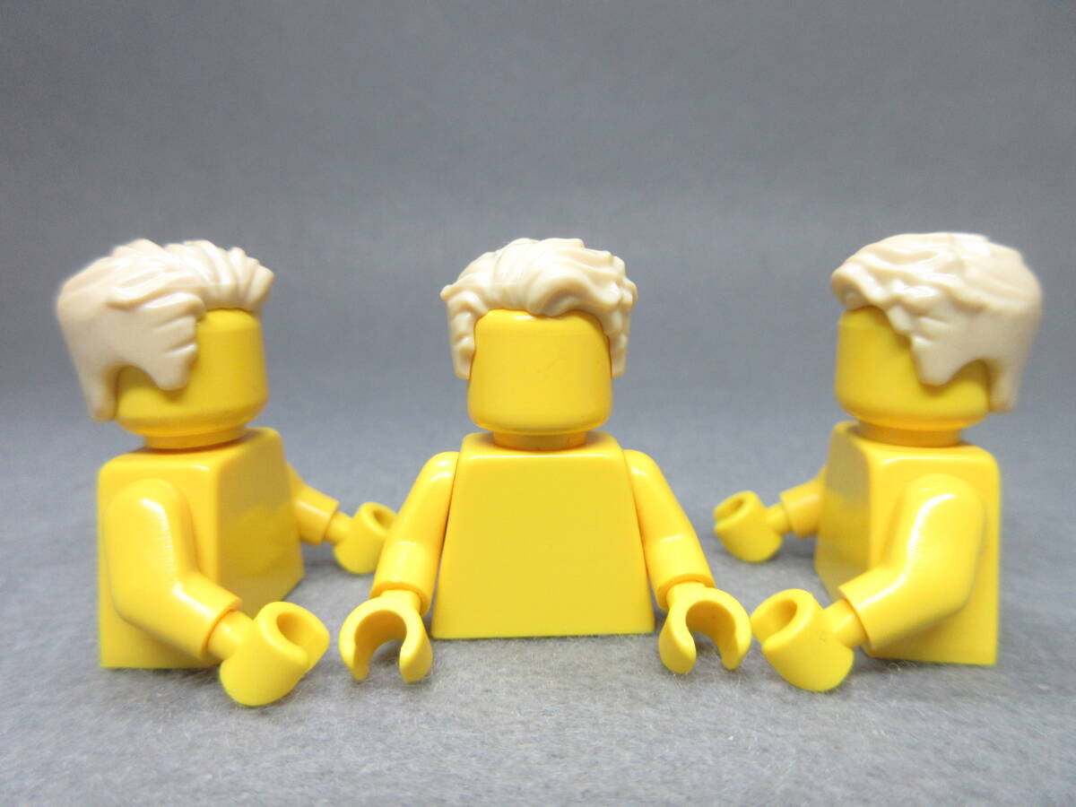 LEGO★112 正規品 3個 髪の毛 ヘアー ミニフィグ用 同梱可能 レゴ シティ タウン 被り物 カツラ 髪 男性 男の人 男の子_画像2