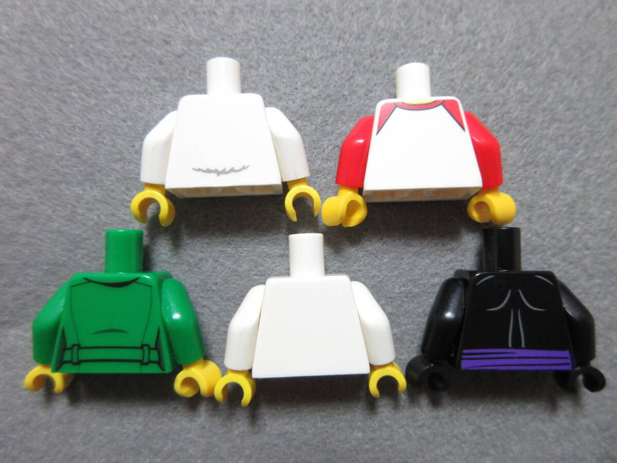 LEGO★T43 正規品 未使用有 5個 ミニフィグ ボディ トルソー 上半身 体 同梱可能 レゴ シティ 街の人 男 女 子供 女の子 男の子_画像2