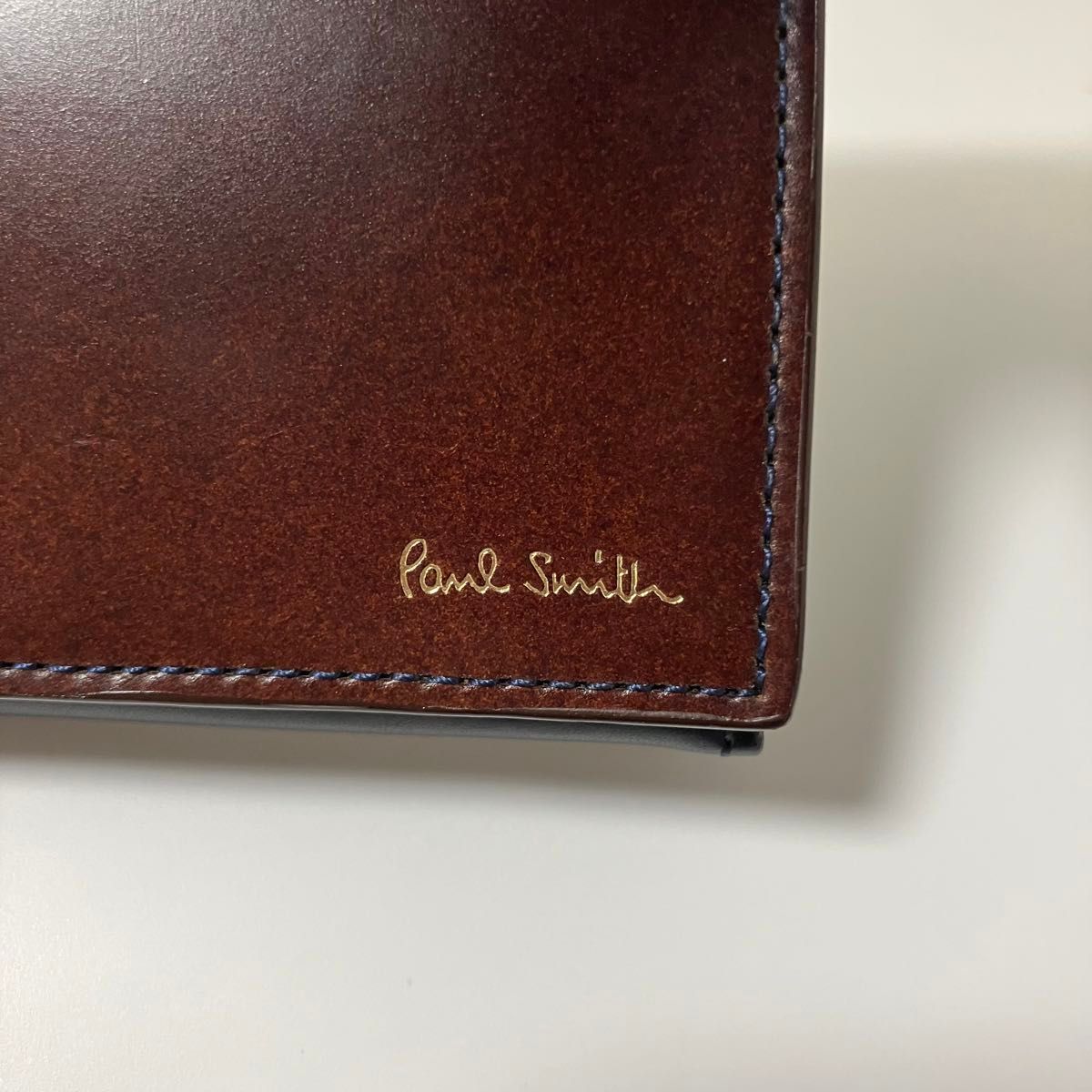 ポールスミス コードバン Paul Smith 馬蹄型 長財布 被せ 最高級 茶 ブラウン cordovan