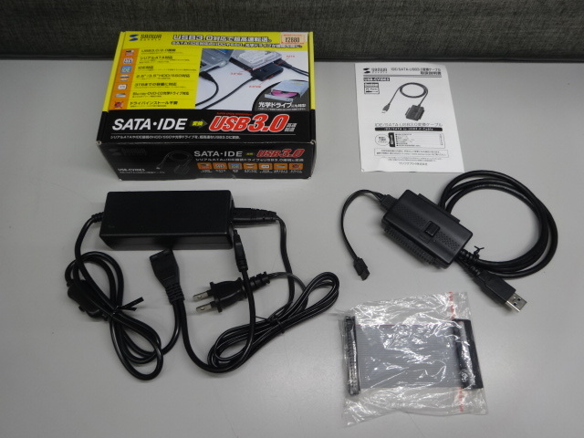 (020) サンワサプライ IDE/SATA-USB3.0変換ケーブル 0.9m US/光学B-CVIDE5 光学ドライブ対応 2.5/3.5 SATA/IDE対応_画像1