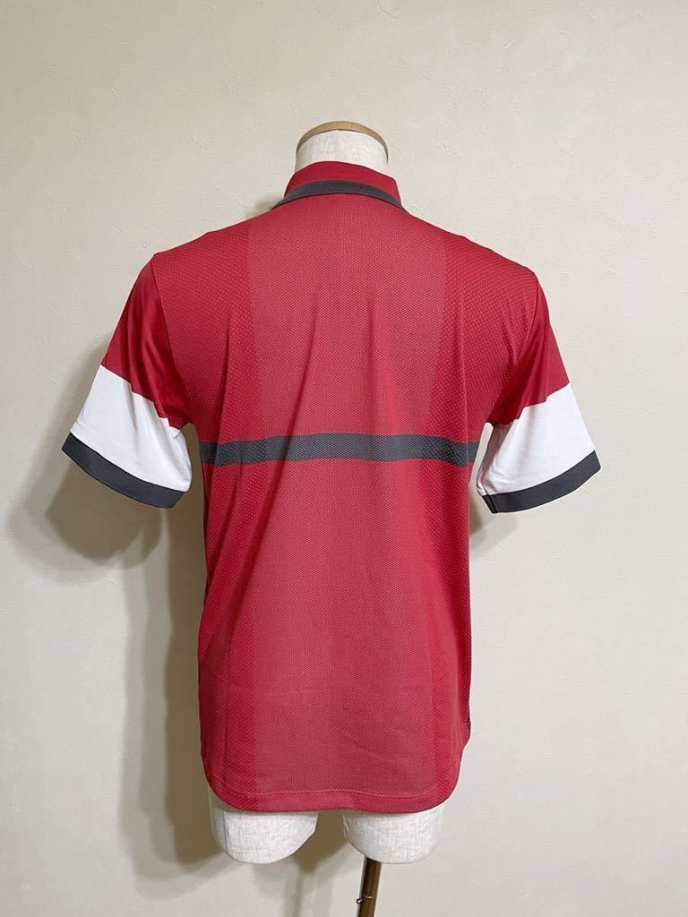 【新品】 UNIQLO ユニクロ 錦織圭 NKドライEX ポロシャツ JAPAN 日本代表 テニス ウェア トップス サイズM 半袖 赤 白_画像2