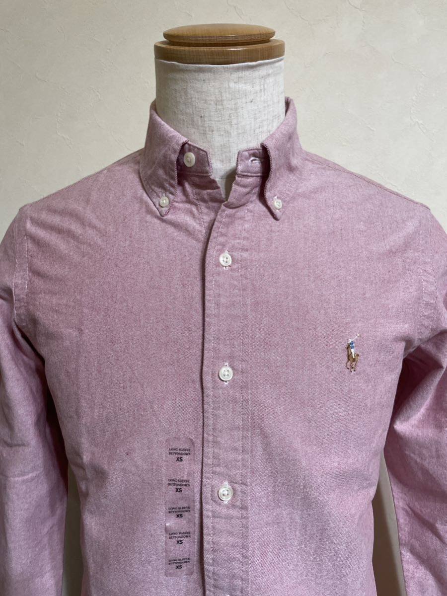 【新品】 Polo Ralph Lauren ポロ ラルフローレン オックスフォード ボタンダウン シャツ トップス サイズ XS 長袖 赤 165/88A_画像3