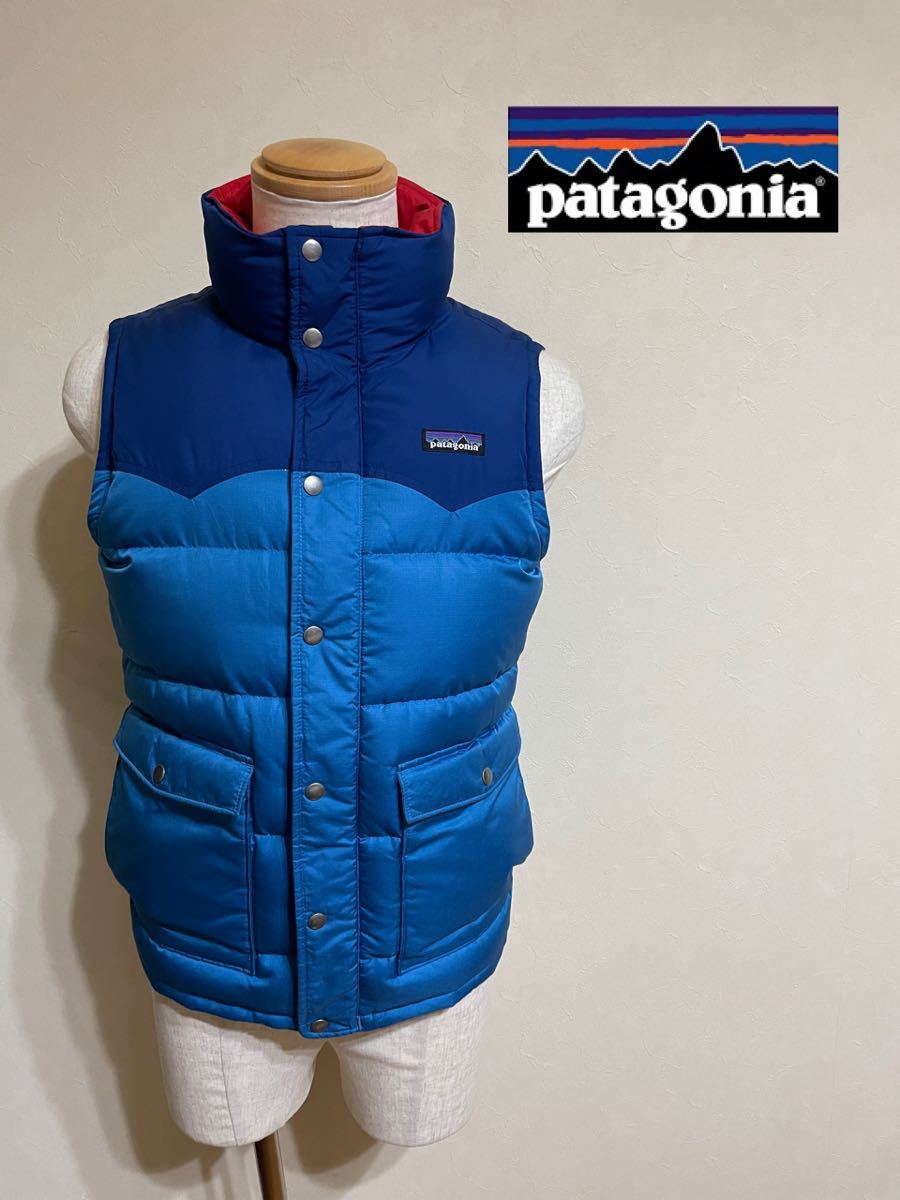 patagonia パタゴニア アウトドア グース ダウンベスト トップス サイズS ライトブルー ブルー レッド