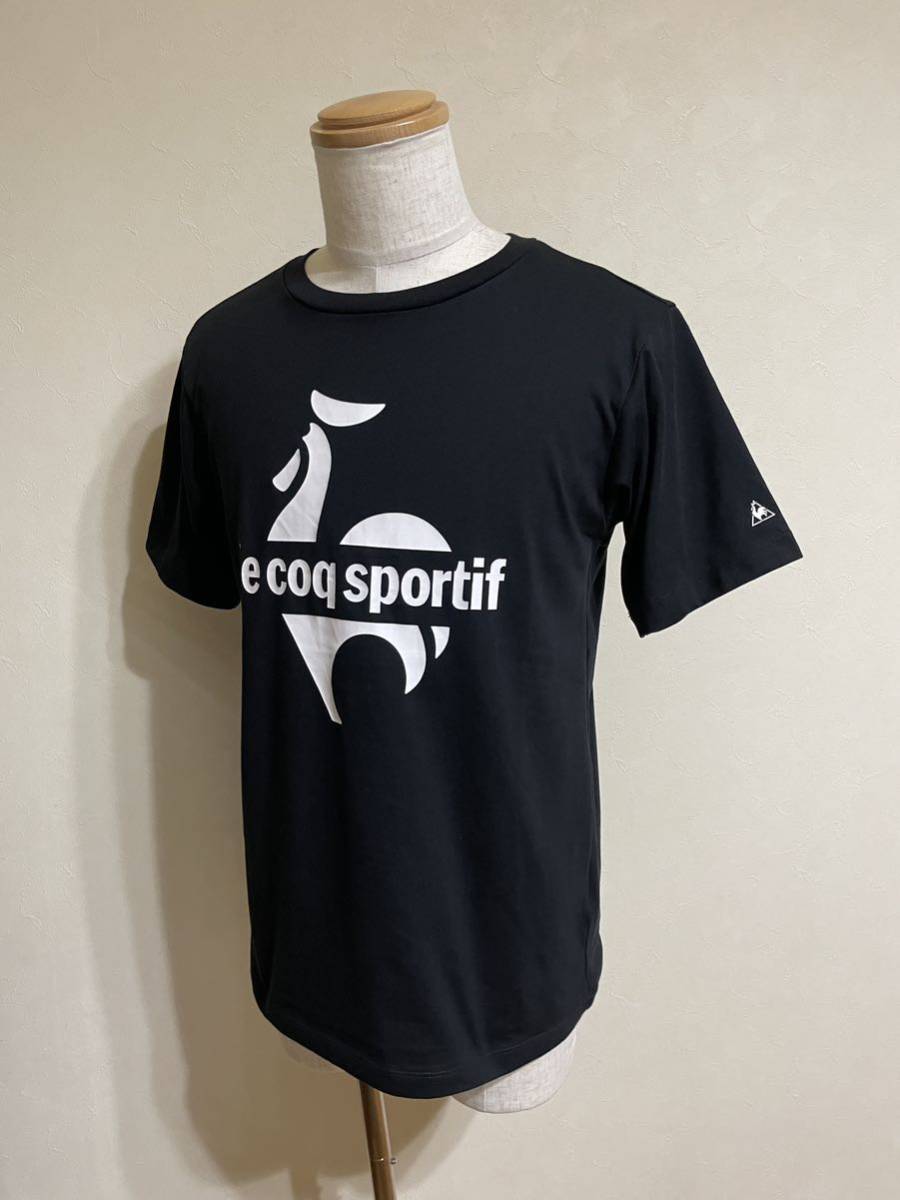 【新品】 le coq sportif ルコック ビッグロゴ クルーネック Tシャツ トップス サイズM 半袖 黒 QLWRJA07 _画像6