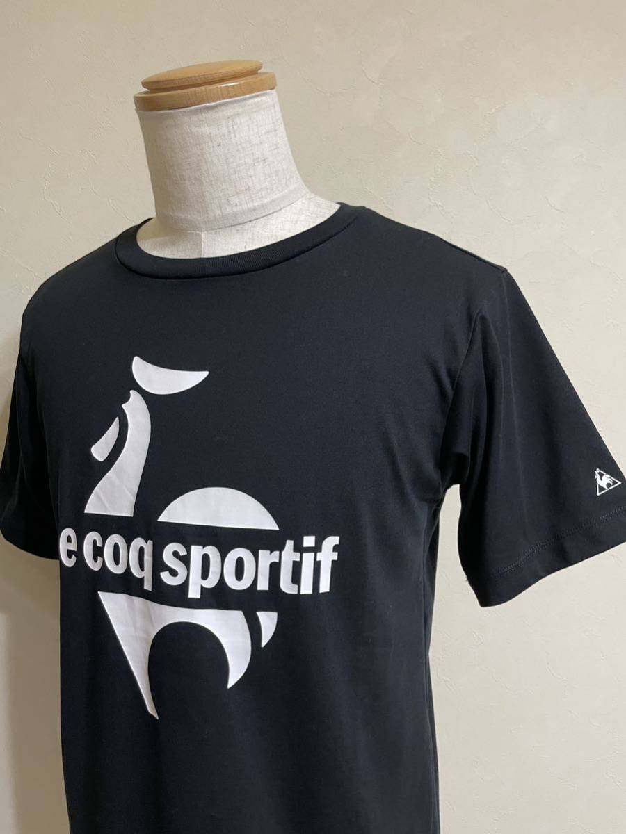 【新品】 le coq sportif ルコック ビッグロゴ クルーネック Tシャツ トップス サイズM 半袖 黒 QLWRJA07 _画像7