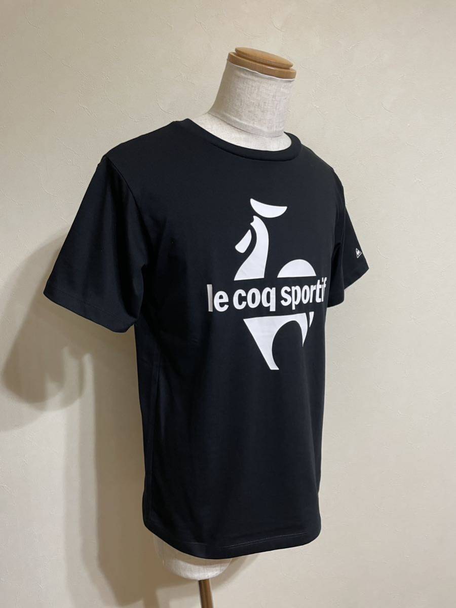 【新品】 le coq sportif ルコック ビッグロゴ クルーネック Tシャツ トップス サイズM 半袖 黒 QLWRJA07 _画像9