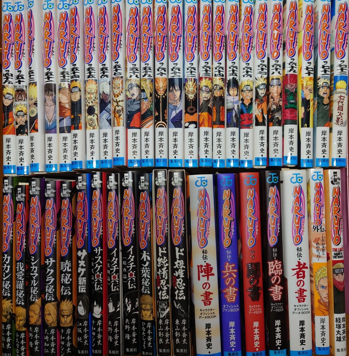 裁断済み全巻　ナルトNARUTO1　72巻　小説　外伝秘伝真伝　渦の中のつむじ風