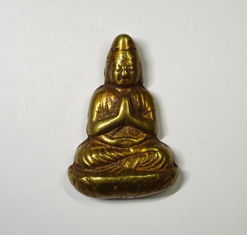 緑屋f■ 仏教美術　銅製 鍍金仏　掛仏　時代物　i9/1-6776/29-7#60_画像1