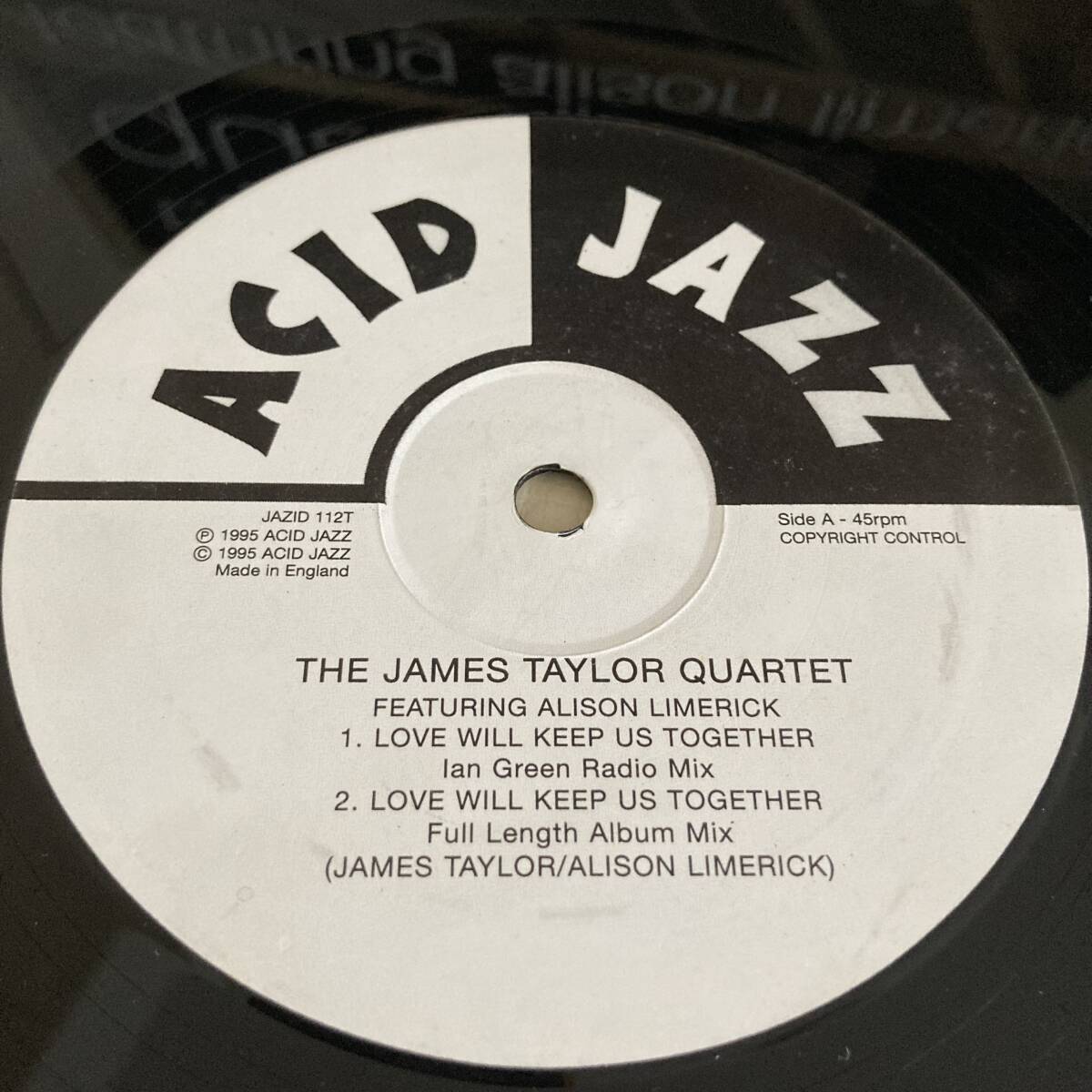 The James Taylor Quartet Featuring Alison Limerick - Love Will Keep Us Together 12 INCH_画像3