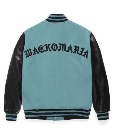 新品 24SS WACKO MARIA LEATHER VARSITY JACKET -B- ( TYPE-2 ) ワコマリア WACKOMARIA レザーバーシティジャケット スタジャン エメラルド_画像5