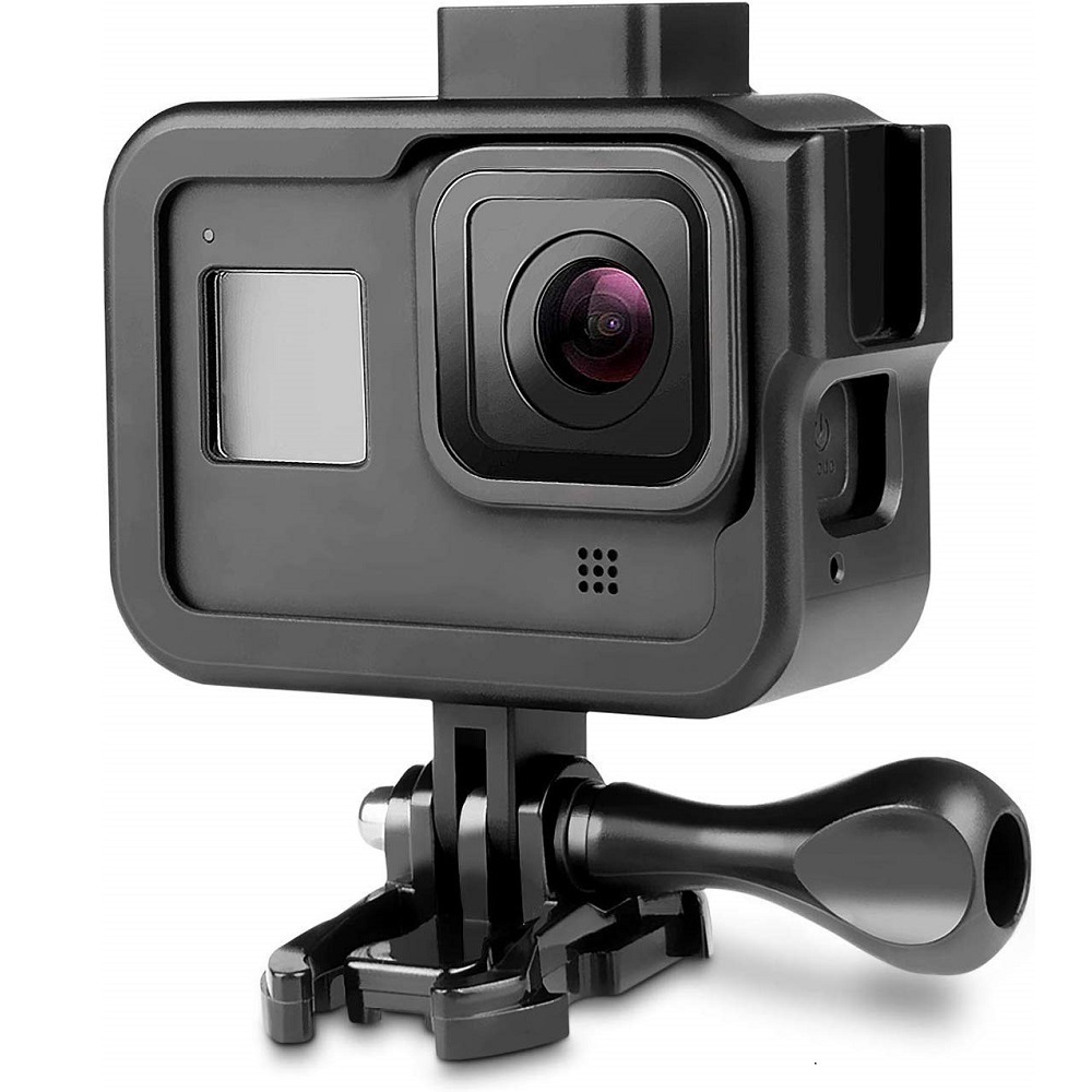 【送料無料】 GoPro HERO 8 Black 専用 アルミフレーム 保護ハウジング バックドア開閉型 マイク・ディスプレイ・ライト用装着位置固定付き_画像2