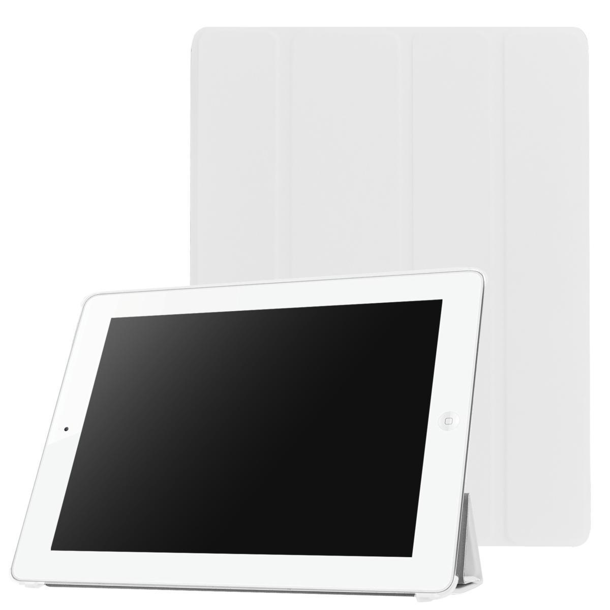 iPad ケース iPad 2/3/4世代（9.7inch) 兼用 三つ折スマートカバー PUレザー アイパッド ケース スタンド機能 ホワイト_画像1