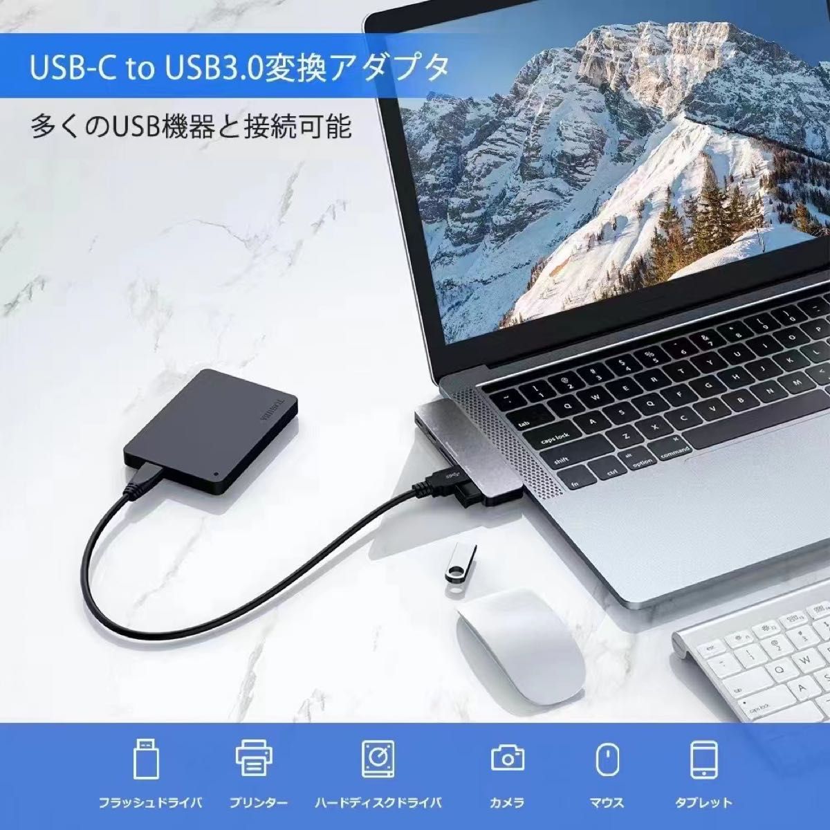 MacBook 6in1 USB-C ハブ PD充電 ポートUSB3.0ポート SD/Micro SDカードリーダー 直挿しタイプ