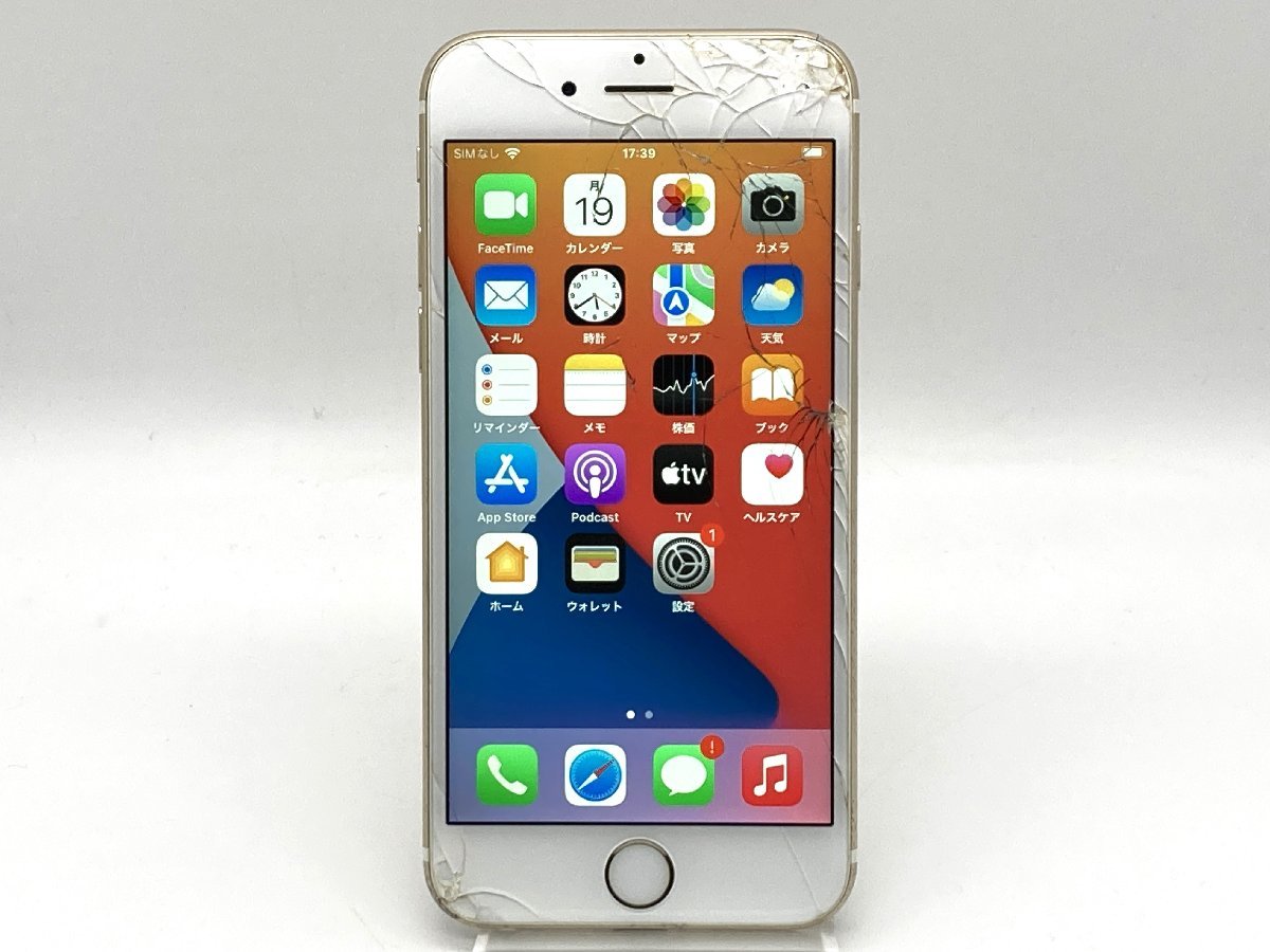 【中古・ジャンク】液晶画面割れ 打痕多数 本体割れ有 Apple iPhone 6s 64GB docomo解除版SIMフリー ゴールド NW〇 本体 A-86311_画像1