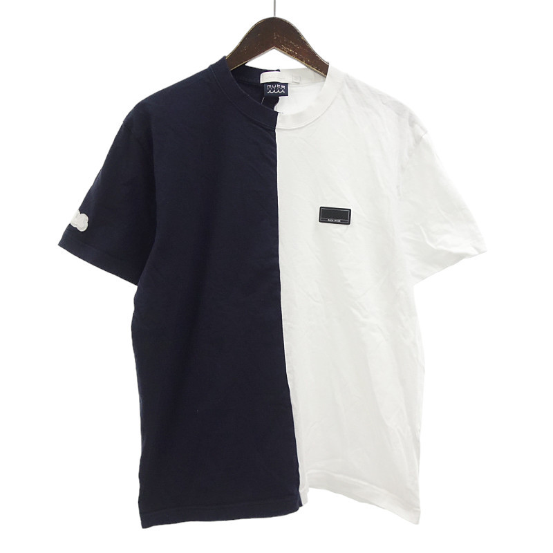 【特別価格】ROCK DUDE × MUTA ムータ バイカラー 半袖 Tシャツ ネイビー×ホワイト メンズ3の画像1