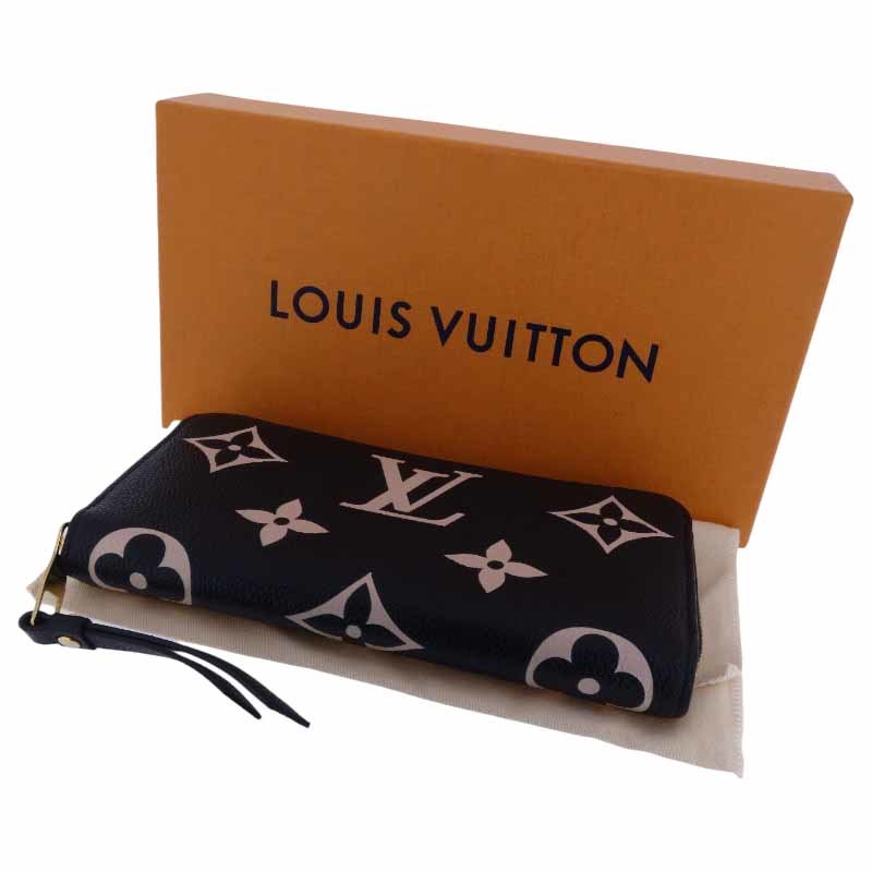 【特別価格】LOUIS VUITTON ジッピーウォレット ジャイアント モノグラム アンプラント バイカラー 長財布 ブラック ユニセックス-