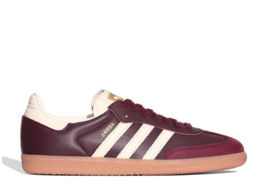 28.5cm adidas Originals Samba OG "Maroon/Cream White/Gold Metallic" 28.5cm ID0477