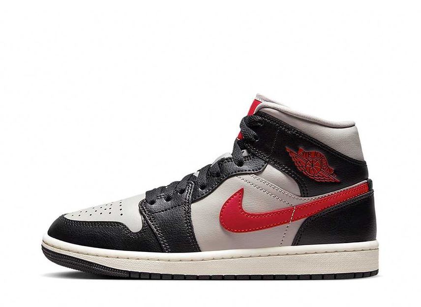 25.0cm Nike WMNS Air Jordan 1 Mid "Black/Grey/Gym Red" 25cm BQ6472-060