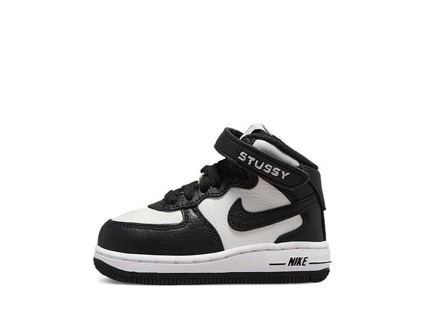 13cm～ Stussy Nike TD Air Force 1 Mid "Black and Light Bone" 13cm DN4160-002