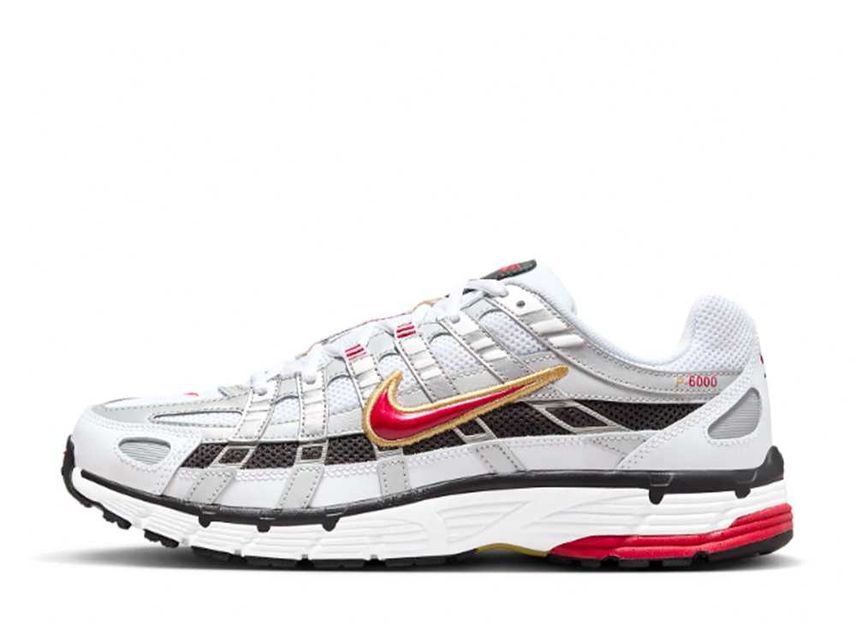 26.0cm Nike P-6000 "White/Metallic Platinum/Varsity Red" 26cm CD6404-102