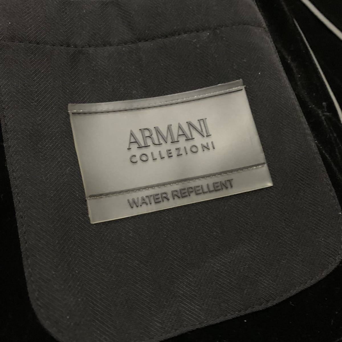 H ☆ 高級感溢れる!! 'イタリア製' ARMANI COLLEZIONI アルマーニコレッツィオーニ WATER REPELLENT 比翼 ステンカラーコート 50 アウター_画像7