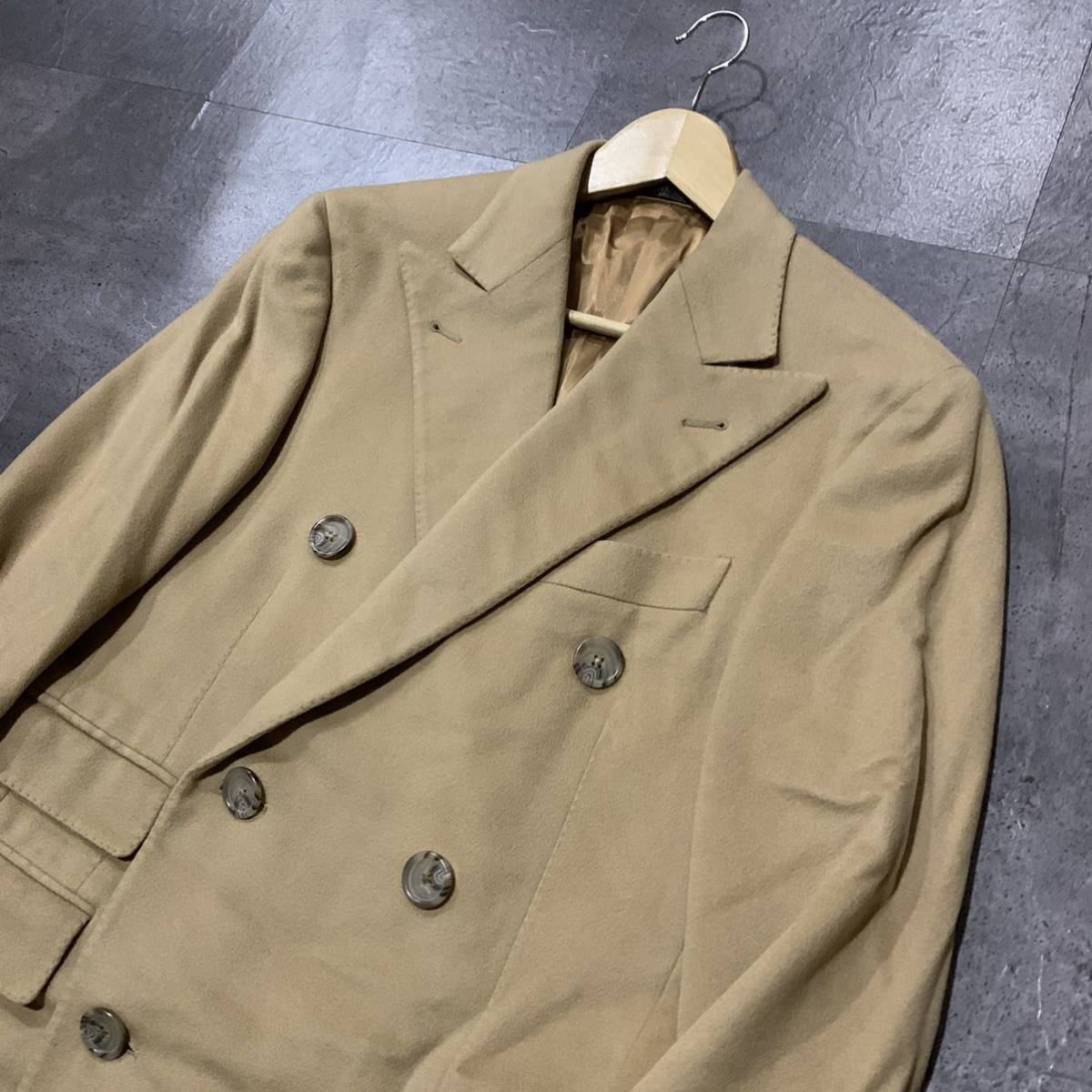 K☆良品/ 至高の一品'イタリア製' CORNELIANI コルネリアーニ WOOL&CASHMERE ダブルブレスト チェスターコート size48 アウター 高級紳士服_画像3