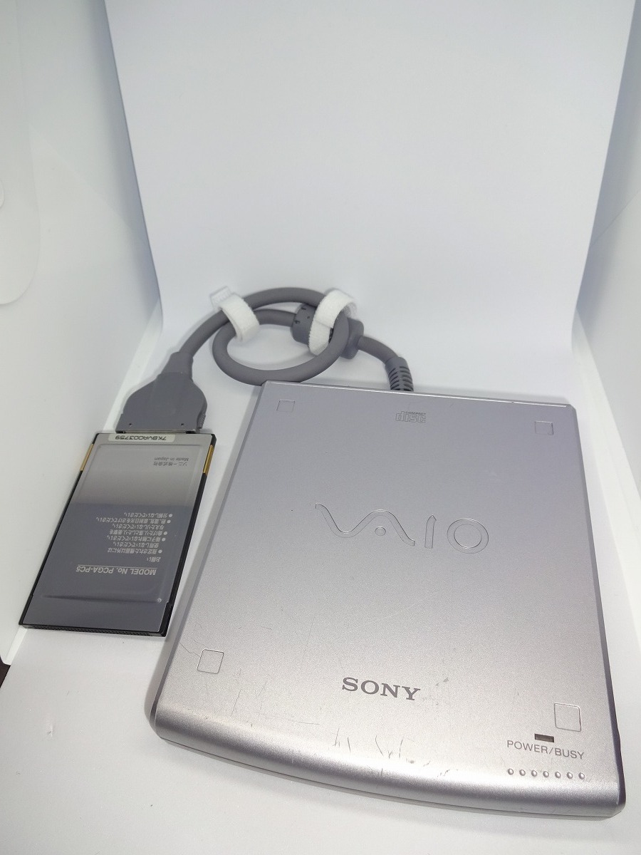 SONY 外付けCDドライブ PCGA-CD5 PCカード接続 VAIO 中古動作品_画像1