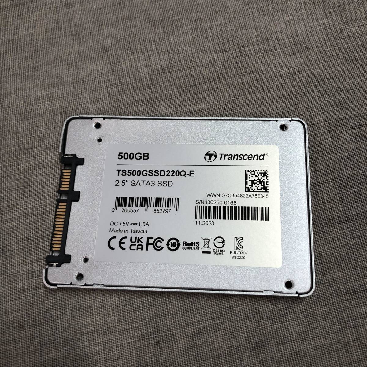 Transcend SSD 500GB 内蔵2.5インチ SATA3 7mm　TS500GSSD220Q-E 　本体変形_画像3