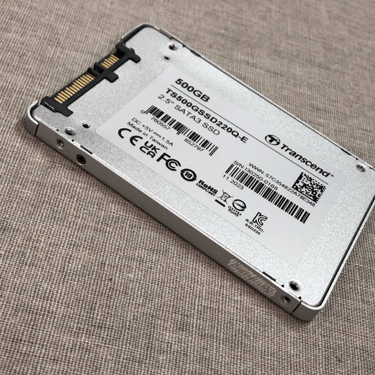 Transcend SSD 500GB 内蔵2.5インチ SATA3 7mm　TS500GSSD220Q-E 　本体変形_画像5