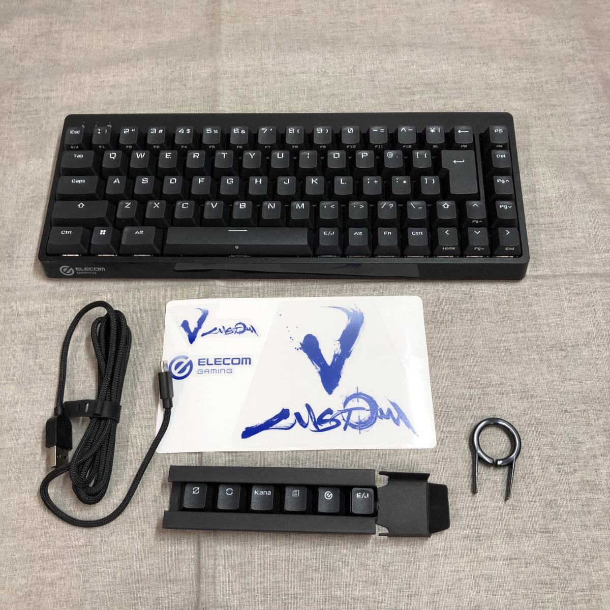 エレコム ゲーミングキーボード V-custom VK200T 有線 テンキーレス 65%サイズ メカニカル ネオクラッチキーキャップ TK-VK200TBK_画像2