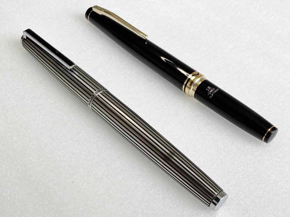 1円～ パイロット プラチナ 万年筆 2本 アンティーク品 18k 現状渡し pilot fountainpen_画像7