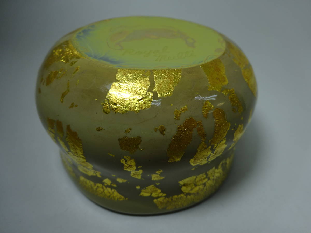 京都8☆Royal Multi 色被せ 金箔 ガラス湯呑 5客 鶯色 綺麗な柄 美品 ガラス工芸品_画像8