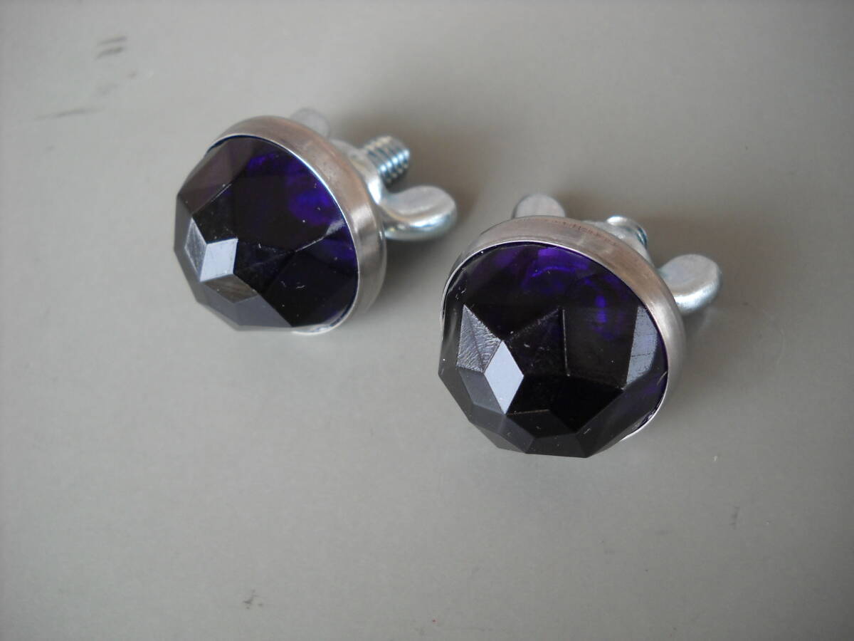  glass reflector cut lens purple purple 2 piece set wing nut attaching equipment ornament bolt jewelry decoration number bolt 