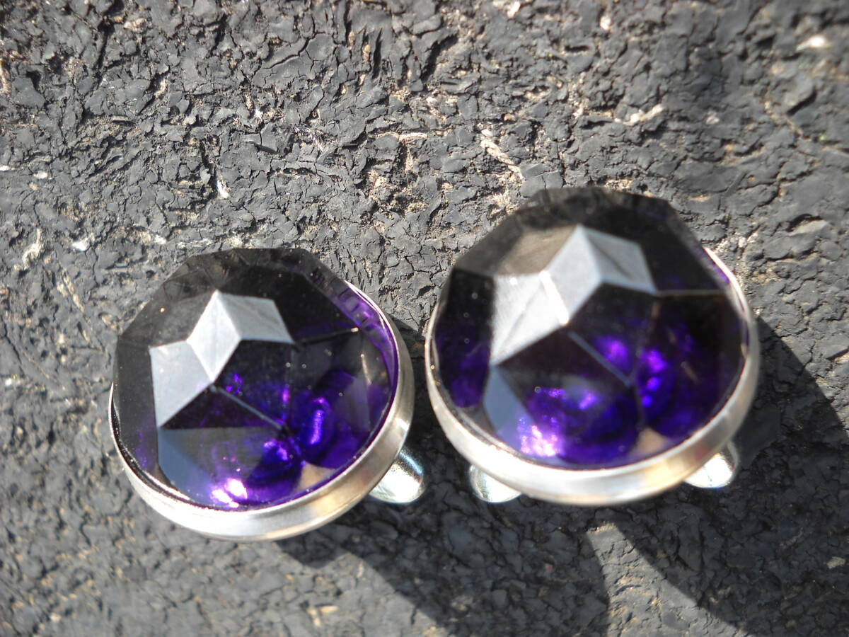  glass reflector cut lens purple purple 2 piece set wing nut attaching equipment ornament bolt jewelry decoration number bolt 