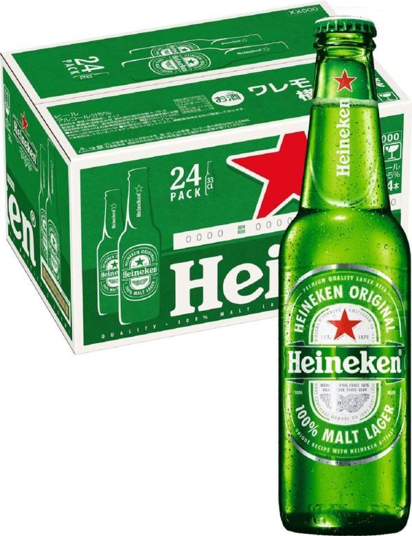 100 O21-75 1円～訳あり Heineken(ハイネケン) 瓶ビール Alc.5％ 330ml×24本入り 1ケース　同梱不可・まとめて取引不可_画像1