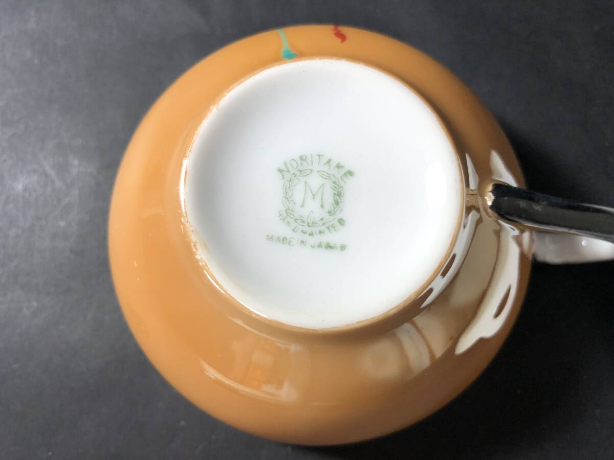  античный Old Noritake рука краска снэки комплект cup & блюдце luster . слива . фонарь документ sama retro смешанные товары 