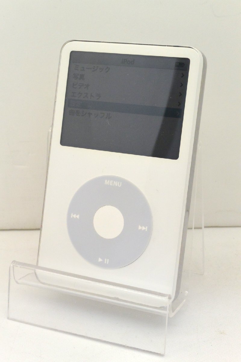[ジャンク] apple iPod 60GB MA003J/A ホワイト [ライン抜け/スピーカー難あり][9537]_画像1
